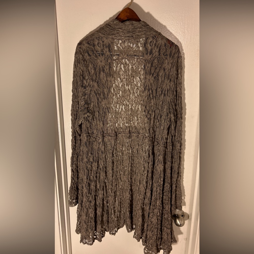 Surrealist Brown Lace Jacket Medium Nwot - image 6
